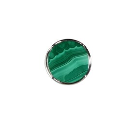 Zilveren ring malachiet maat 17 | rond 1,7 cm (2) Zilveren ring malachiet maat 17 | rond 1,7 cm (2)