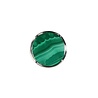 Zilveren ring malachiet maat 17 | rond 1,7 cm (2) Zilveren ring malachiet maat 17 | rond 1,7 cm (2)