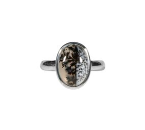 Zilveren ring merliniet maat 19 | ovaal 1,3 x 1 cm Zilveren ring merliniet maat 19 | ovaal 1,3 x 1 cm