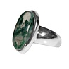 Zilveren ring mosagaat maat 16 1/2 | ovaal 1,4 x 1,1 cm Zilveren ring mosagaat maat 16 1/2 | ovaal 1,4 x 1,1 cm