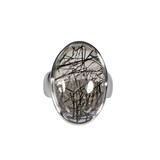 Zilveren ring toermalijnkwarts maat 17 1/2 | ovaal 2,3 x 1,5 cm