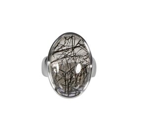 Zilveren ring toermalijnkwarts maat 17 1/2 | ovaal 2,3 x 1,5 cm Zilveren ring toermalijnkwarts maat 17 1/2 | ovaal 2,3 x 1,5 cm