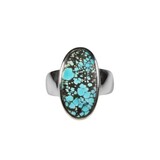 Zilveren ring turkoois maat 17 1/2 | ovaal 2 x 1 cm Zilveren ring turkoois maat 17 1/2 | ovaal 2 x 1 cm
