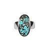 Zilveren ring turkoois (Tibetaans) maat 17 1/2 | ovaal 2 x 1 cm