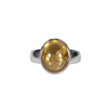 Zilveren ring citrien maat 17 | ovaal 1,3 x 1 cm