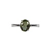 Zilveren ring moldaviet maat 19 | ovaal facet gezet 8 x 7 mm Zilveren ring moldaviet maat 19 | ovaal facet gezet 8 x 7 mm