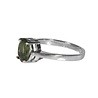 Zilveren ring moldaviet maat 19 | ovaal facet gezet 8 x 7 mm Zilveren ring moldaviet maat 19 | ovaal facet gezet 8 x 7 mm