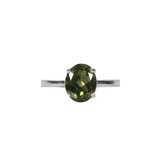 Zilveren ring moldaviet maat 18 1/2 | ovaal facet gezet 10 x 8 mm Zilveren ring moldaviet maat 18 1/2 | ovaal facet gezet 10 x 8 mm