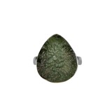 Zilveren ring moldaviet maat 18 1/2 | druppel ruw 2 x 1,7 cm Zilveren ring moldaviet maat 18 1/2 | druppel ruw 2 x 1,7 cm