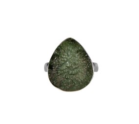 Zilveren ring moldaviet maat 18 1/2 | druppel ruw 2 x 1,7 cm Zilveren ring moldaviet maat 18 1/2 | druppel ruw 2 x 1,7 cm