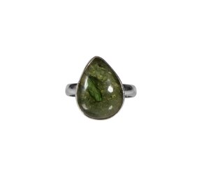 Zilveren ring moldaviet maat 18 1/2 | druppel 1-zijde gepolijst 1,8 x 1,4 cm Zilveren ring moldaviet maat 18 1/2 | druppel 1-zijde gepolijst 1,8 x 1,4 cm