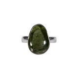 Zilveren ring moldaviet maat 17 1/2 | druppel 1-zijde gepolijst 1,7 x 1,2 cm
