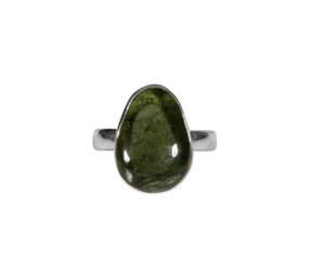 Zilveren ring moldaviet maat 17 1/2 | druppel 1-zijde gepolijst 1,7 x 1,2 cm Zilveren ring moldaviet maat 17 1/2 | druppel 1-zijde gepolijst 1,7 x 1,2 cm