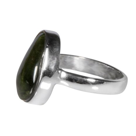 Zilveren ring moldaviet maat 17 1/2 | druppel 1-zijde gepolijst 1,7 x 1,2 cm Zilveren ring moldaviet maat 17 1/2 | druppel 1-zijde gepolijst 1,7 x 1,2 cm