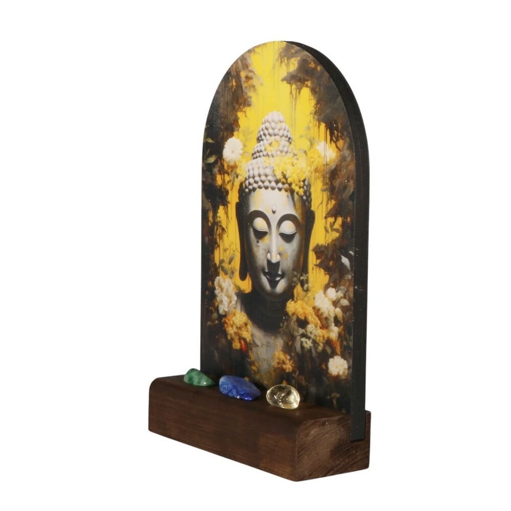 Altaartje "Succes & Welvaart" Boeddha met edelstenen