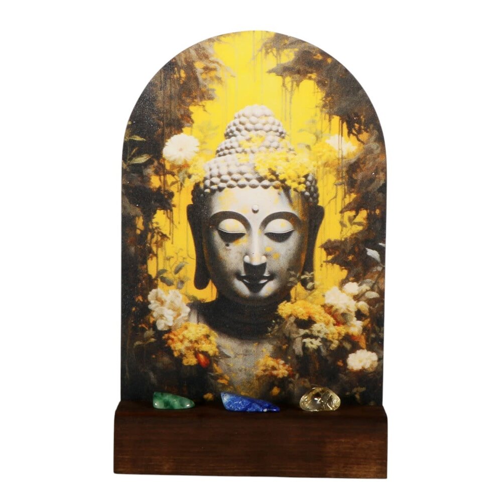 Altaartje "Succes & Welvaart" Boeddha met edelstenen