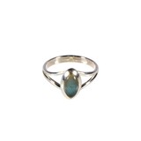 Zilveren ring labradoriet maat 17 | markies 1 x 0,5 cm Zilveren ring labradoriet maat 17 | markies 1 x 0,5 cm