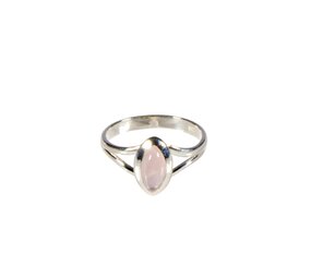 Zilveren ring rozenkwarts maat 18 | markies 1 x 0,5 cm Zilveren ring rozenkwarts maat 18 | markies 1 x 0,5 cm