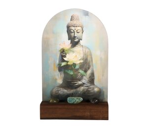 Altaartje "Hoogsensitiviteit" Boeddha met edelstenen