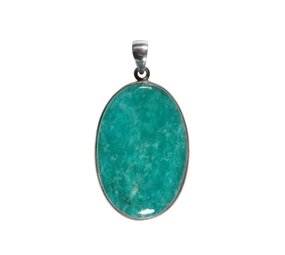 Zilveren hanger amazoniet | ovaal 3,4 x 2,3 cm Zilveren hanger amazoniet | ovaal 3,4 x 2,3 cm