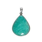 Zilveren hanger amazoniet | druppel 3,1 x 2,6 cm