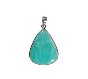 Zilveren hanger amazoniet | druppel 2,9 x 2,3 cm Zilveren hanger amazoniet | druppel 2,9 x 2,3 cm