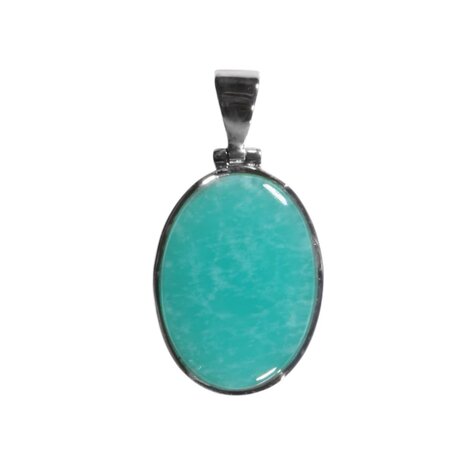Zilveren hanger amazoniet | ovaal 2,9 x 2,1 cm Zilveren hanger amazoniet | ovaal 2,9 x 2,1 cm