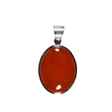 Zilveren hanger carneool | ovaal 2,4 x 1,9 cm Zilveren hanger carneool | ovaal 2,4 x 1,9 cm