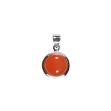 Zilveren hanger carneool | rond 1,3 cm Zilveren hanger carneool | rond 1,3 cm