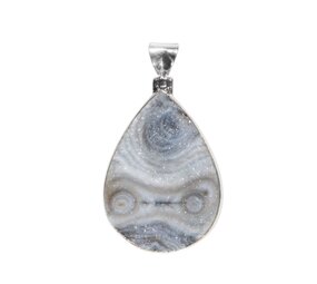 Zilveren hanger chalcedoonroosje | druppel 3,4 x 2,5 cm Zilveren hanger chalcedoonroosje | druppel 3,4 x 2,5 cm