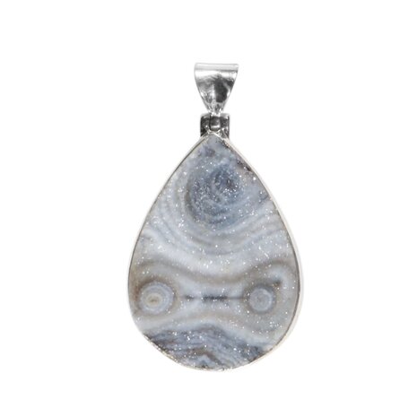 Zilveren hanger chalcedoonroosje | druppel 3,4 x 2,5 cm Zilveren hanger chalcedoonroosje | druppel 3,4 x 2,5 cm