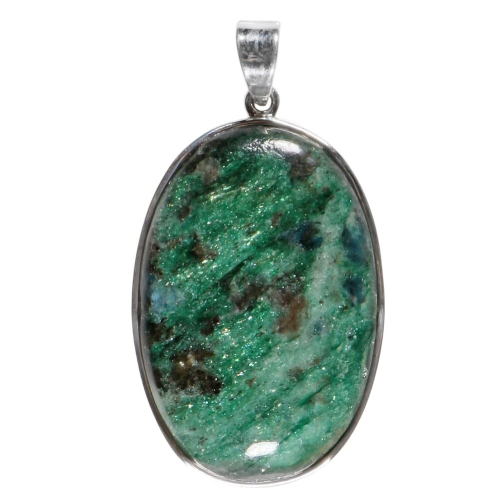 Zilveren hanger fuchsiet | ovaal 4,4 x 3 cm Zilveren hanger fuchsiet | ovaal 4,4 x 3 cm