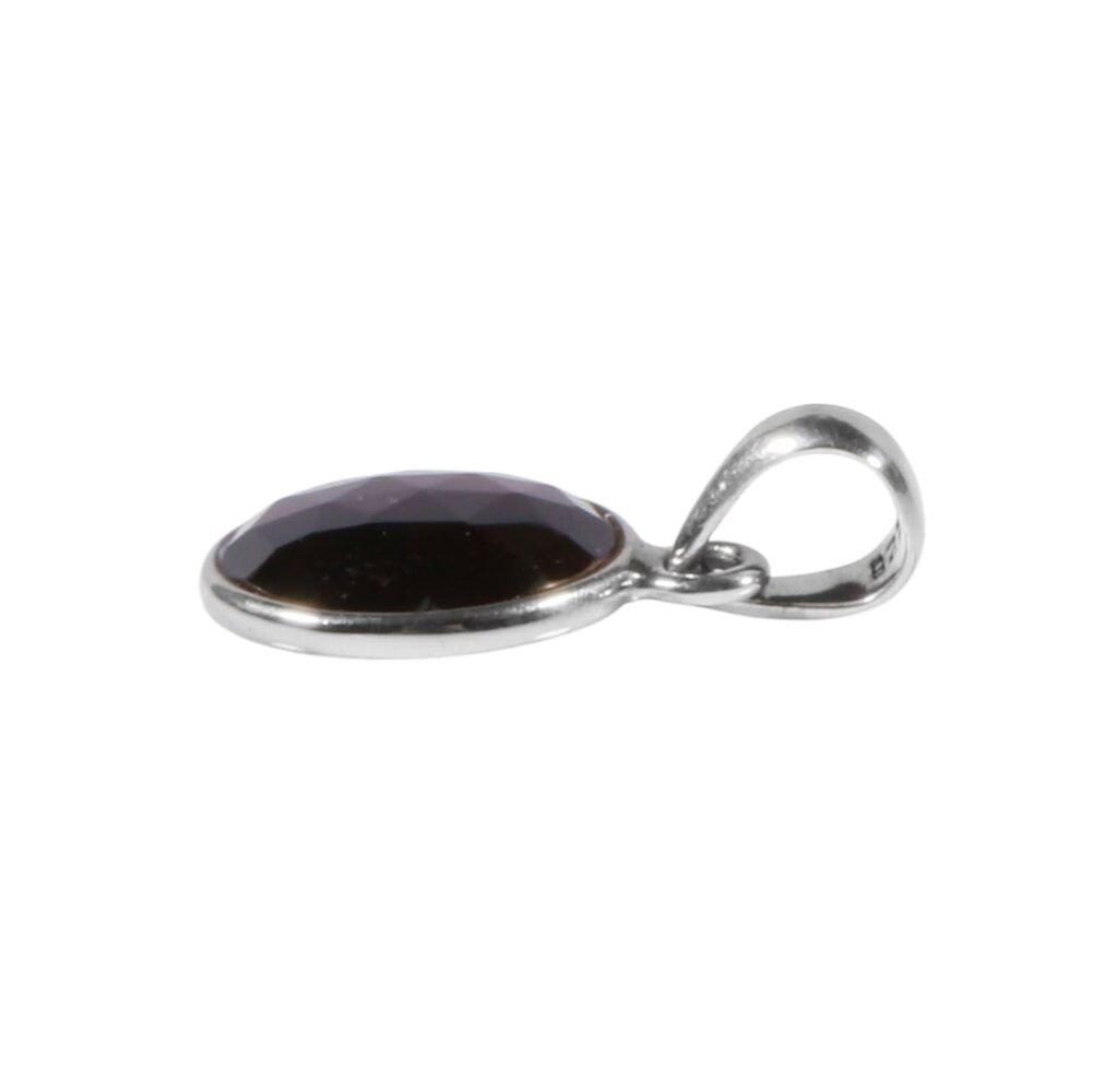 Zilveren hanger granaat (rhodoliet) | rond 1,4 cm Zilveren hanger granaat (rhodoliet) | rond 1,4 cm