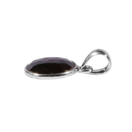 Zilveren hanger granaat (rhodoliet) | rond 1,4 cm Zilveren hanger granaat (rhodoliet) | rond 1,4 cm