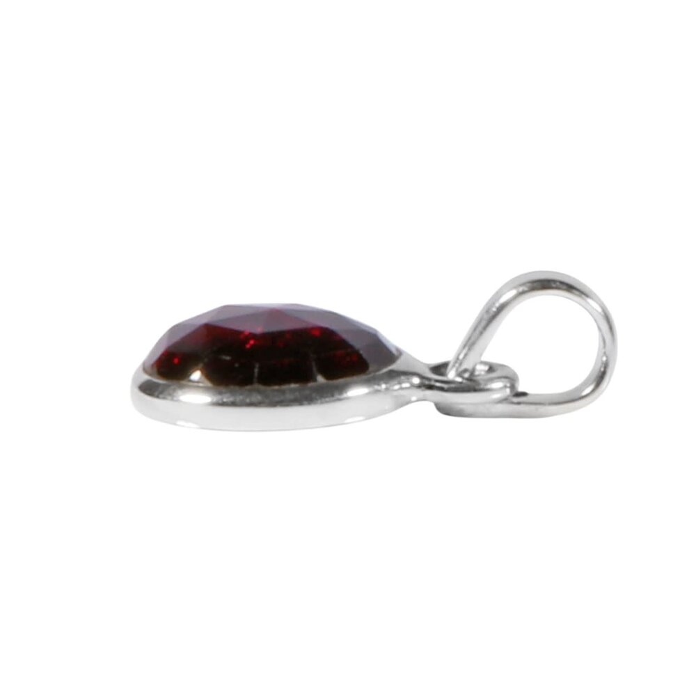 Zilveren hanger granaat (rhodoliet) | rond 1 cm