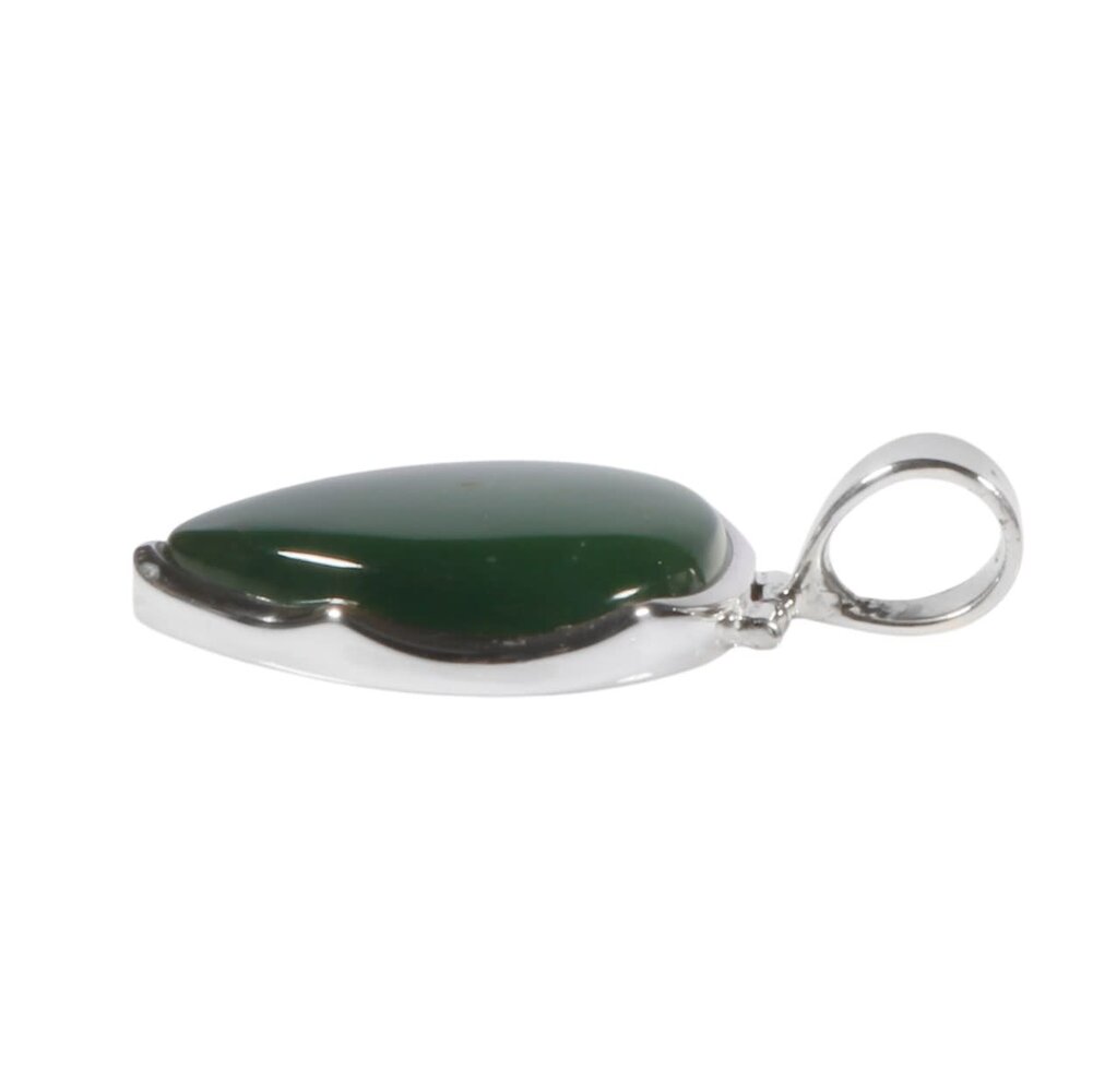 Zilveren hanger jade | druppel 2,4 x 2,1 cm