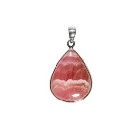 Zilveren hanger rhodochrosiet | druppel 2,7 x 2,1 cm Zilveren hanger rhodochrosiet | druppel 2,7 x 2,1 cm