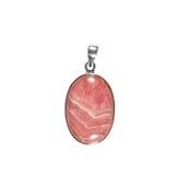 Zilveren hanger rhodochrosiet | ovaal 2,7 x 2,1 cm Zilveren hanger rhodochrosiet | ovaal 2,7 x 2,1 cm