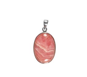 Zilveren hanger rhodochrosiet | ovaal 2,7 x 2,1 cm Zilveren hanger rhodochrosiet | ovaal 2,7 x 2,1 cm