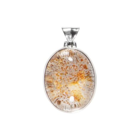 Zilveren hanger sjamaankwarts | ovaal 2,4 x 1,9 cm Zilveren hanger sjamaankwarts | ovaal 2,4 x 1,9 cm