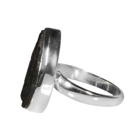 Zilveren ring toermalijn (zwart) maat 18 1/2 | druppel ruw 1,9 x 1,2 cm Zilveren ring toermalijn (zwart) maat 18 1/2 | druppel ruw 1,9 x 1,2 cm