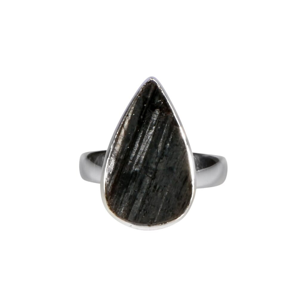 Zilveren ring toermalijn (zwart) maat 19 1/2 | druppel ruw 2,1 x 1,2 cm Zilveren ring toermalijn (zwart) maat 19 1/2 | druppel ruw 2,1 x 1,2 cm