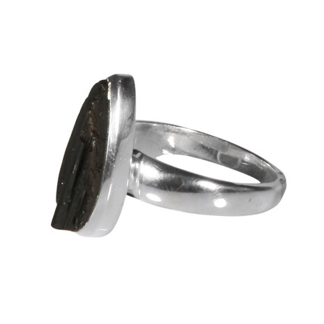 Zilveren ring toermalijn (zwart) maat 19 1/2 | druppel ruw 1,9 x 1 cm Zilveren ring toermalijn (zwart) maat 19 1/2 | druppel ruw 1,9 x 1 cm