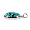 Zilveren hanger turkoois | ovaal 1,8 x 1,6 cm Zilveren hanger turkoois | ovaal 1,8 x 1,6 cm
