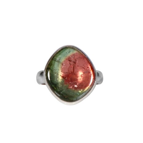 Zilveren ring toermalijn (watermeloen) maat 18 1/2 | 1,8 x 1,6 cm Zilveren ring toermalijn (watermeloen) maat 18 1/2 | 1,8 x 1,6 cm