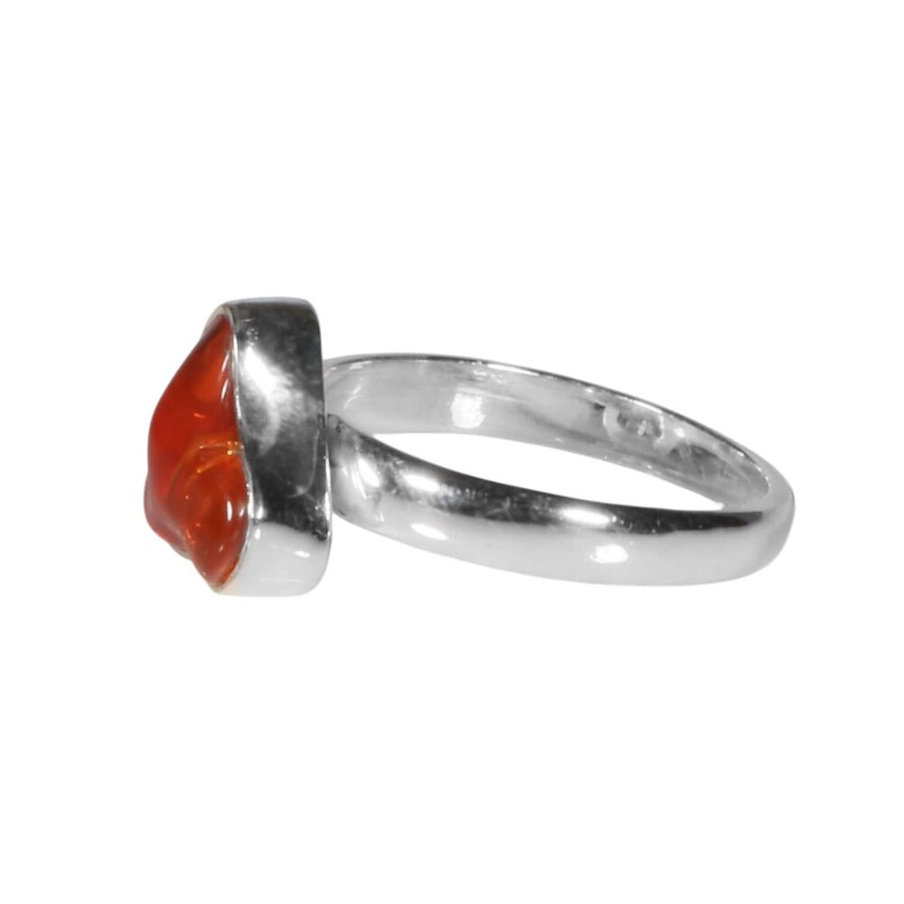 Zilveren ring opaal (vuur) maat 18 1/2 (verstelbaar) | 1 x 1 cm Zilveren ring opaal (vuur) maat 18 1/2 (verstelbaar) | 1 x 1 cm