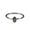 Zilveren ring opaal (Australië) doublet maat 18 | ovaal 5 x 3 mm Zilveren ring opaal (Australië) doublet maat 18 | ovaal 5 x 3 mm
