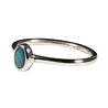 Zilveren ring opaal (Australië) doublet maat 18 | ovaal 5 x 3 mm Zilveren ring opaal (Australië) doublet maat 18 | ovaal 5 x 3 mm