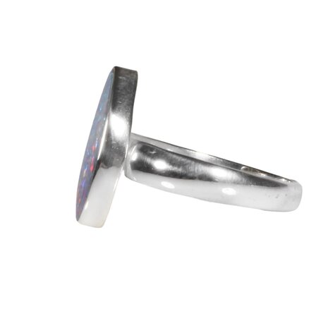 Zilveren ring opaal (Australië) doublet maat 19 | 1,7 x 0,8 cm Zilveren ring opaal (Australië) doublet maat 19 | 1,7 x 0,8 cm