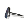 Zilveren ring opaal (Australië) doublet maat 19 | driehoek 1,4 x 0,8 cm Zilveren ring opaal (Australië) doublet maat 19 | driehoek 1,4 x 0,8 cm
